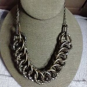 Bronze goldtone mesh link chain necklace